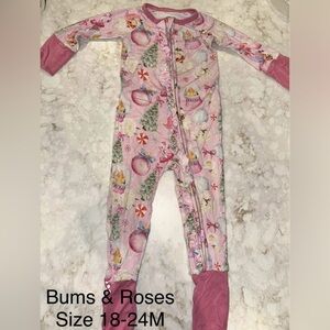 Bums & Roses Pink Holiday Convertible Onesie
